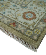 Hand Knotted Beige, Ivory and Gray Traditional Oushak Custom Made Wool Rug