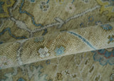 Hand Knotted Beige, Ivory and Gray Traditional Oushak Custom Made Wool Rug