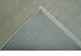 Hand Knotted Beige Modern Solid Design Wool And Silk Rug