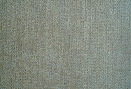 Hand Knotted Beige Modern Solid Design Wool And Silk Rug