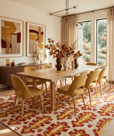 Hand Knotted Beige, Rust and Gold Modern Contemporary Southwestern Tribal Trellis Recycled Silk Area Rug