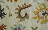 Hand Knotted Beige, Teal and Rust Traditional Oushak Multi size Wool Area Rug
