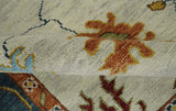 Hand Knotted Beige, Teal and Rust Traditional Oushak Multi size Wool Area Rug