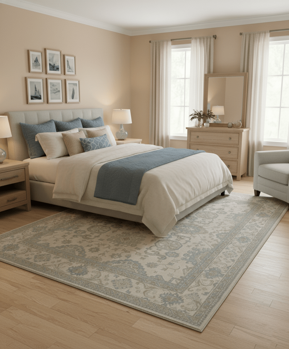 Hand Knotted Beige Traditional Oushak Design 9x12 Wool Rug