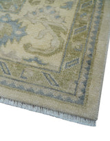 Hand Knotted Beige Traditional Oushak Design 9x12 Wool Rug