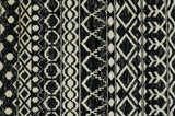 Hand Knotted Black and Ivory Modern Contemporary Southwestern Tribal Trellis Recycled Silk Area Rug