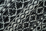 Hand Knotted Black and Ivory Modern Contemporary Tribal Trellis Recycled Silk Area Rug