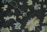 Hand Knotted Black, Beige and Silver Traditional Oushak Wool Rug