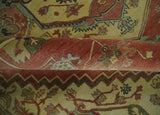 Hand Knotted Black, Rust and Beige 9x12 Traditional Heriz Serapi Wool Area Rug