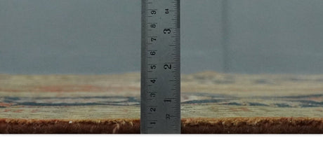 Hand Knotted Black, Rust and Beige 9x12 Traditional Heriz Serapi Wool Area Rug