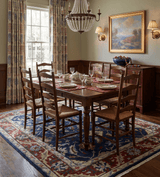 Hand Knotted Blue and Maroon Traditional Oriental Oushak Custom Made Wool Area Rug
