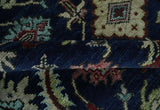 Hand Knotted Blue and Maroon Traditional Oriental Oushak Custom Made Wool Area Rug