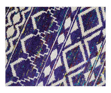 Hand Knotted Blue and White Modern Contemporary Southwestern Tribal Trellis Recycled Silk Area Rug | OP6