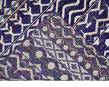 Hand Knotted Blue and White Modern Contemporary Southwestern Tribal Trellis Recycled Silk Area Rug | OP6