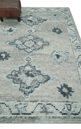 Hand Knotted Charcoal And Beige Traditional with Blended Custom Made Wool Rug