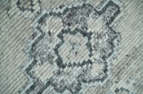 Hand Knotted Charcoal And Beige Traditional with Blended Custom Made Wool Rug