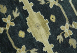 Hand Knotted Charcoal, Ivory and Olive Oriental Oushak 8x10 Wool Area Rug