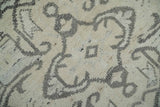 Hand Knotted Earthy Neutral Serapi Wool Rug, Charcoal, Beige and Ivory