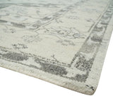 Hand Knotted Earthy Neutral Serapi Wool Rug, Charcoal, Beige and Ivory-Area Rug-Parc Decor