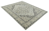 Hand Knotted Earthy Neutral Serapi Wool Rug, Charcoal, Beige and Ivory-Area Rug-Parc Decor
