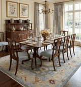Hand Knotted Gray and Beige Traditional Oushak Wool Area Rug