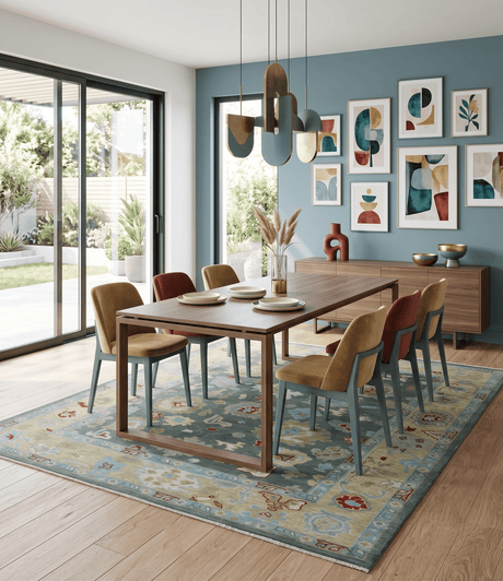 Hand Knotted Gray and Beige Traditional Oushak Wool Area Rug
