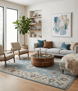 Hand Knotted Gray and Beige Traditional Oushak Wool Rug