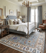 Hand Knotted Gray and Ivory Traditional Oriental Oushak Wool Area Rug