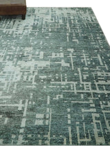 Hand Knotted Gray and Silver 5x8 Modern Abstract Contemporary Recycled Silk Rug