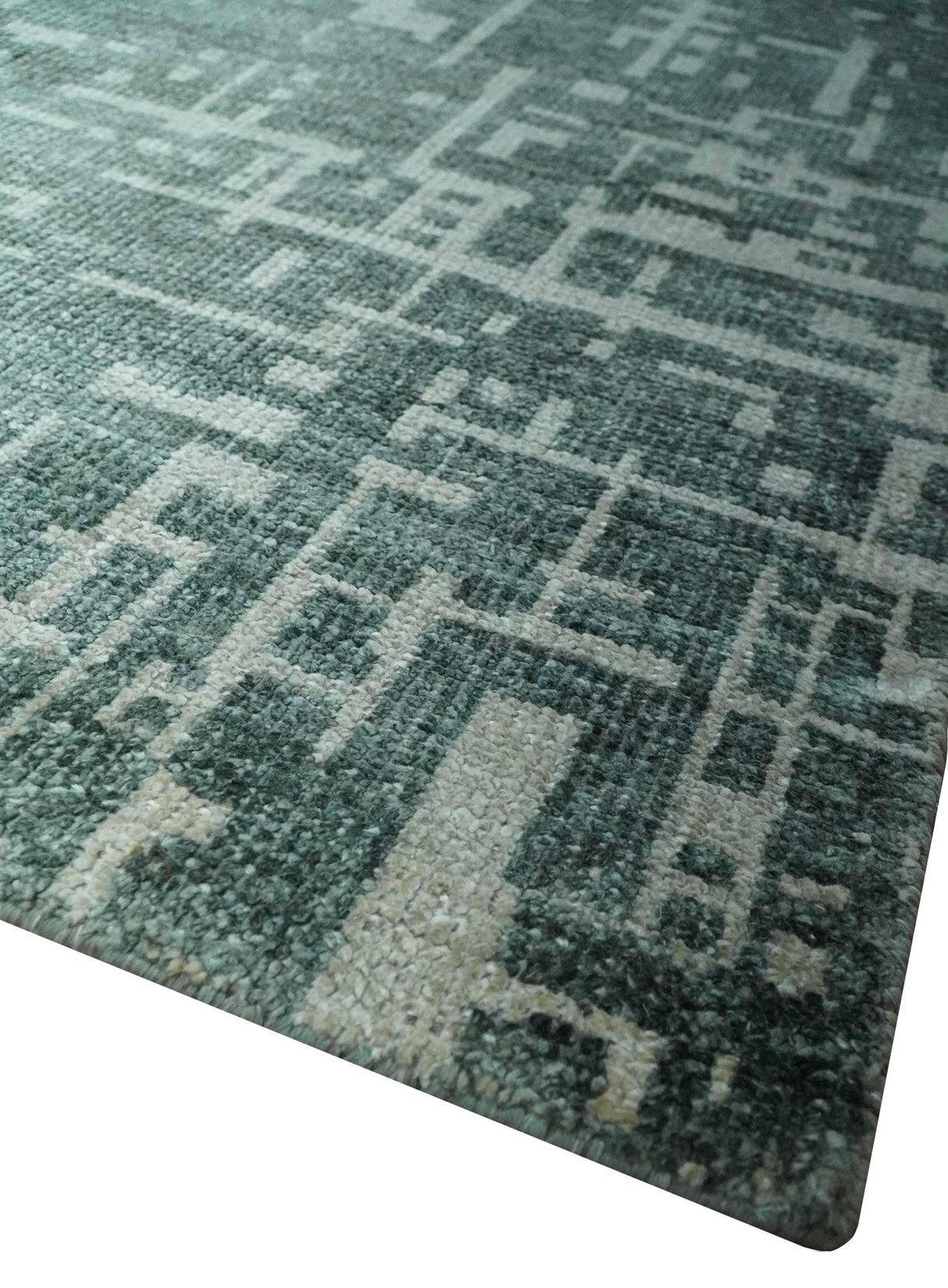 Hand Knotted Gray and Silver 5x8 Modern Abstract Contemporary Recycled Silk Rug