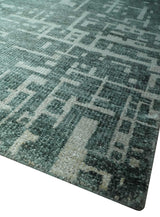 Hand Knotted Gray and Silver 5x8 Modern Abstract Contemporary Recycled Silk Rug