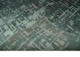 Hand Knotted Gray and Silver 5x8 Modern Abstract Contemporary Recycled Silk Rug