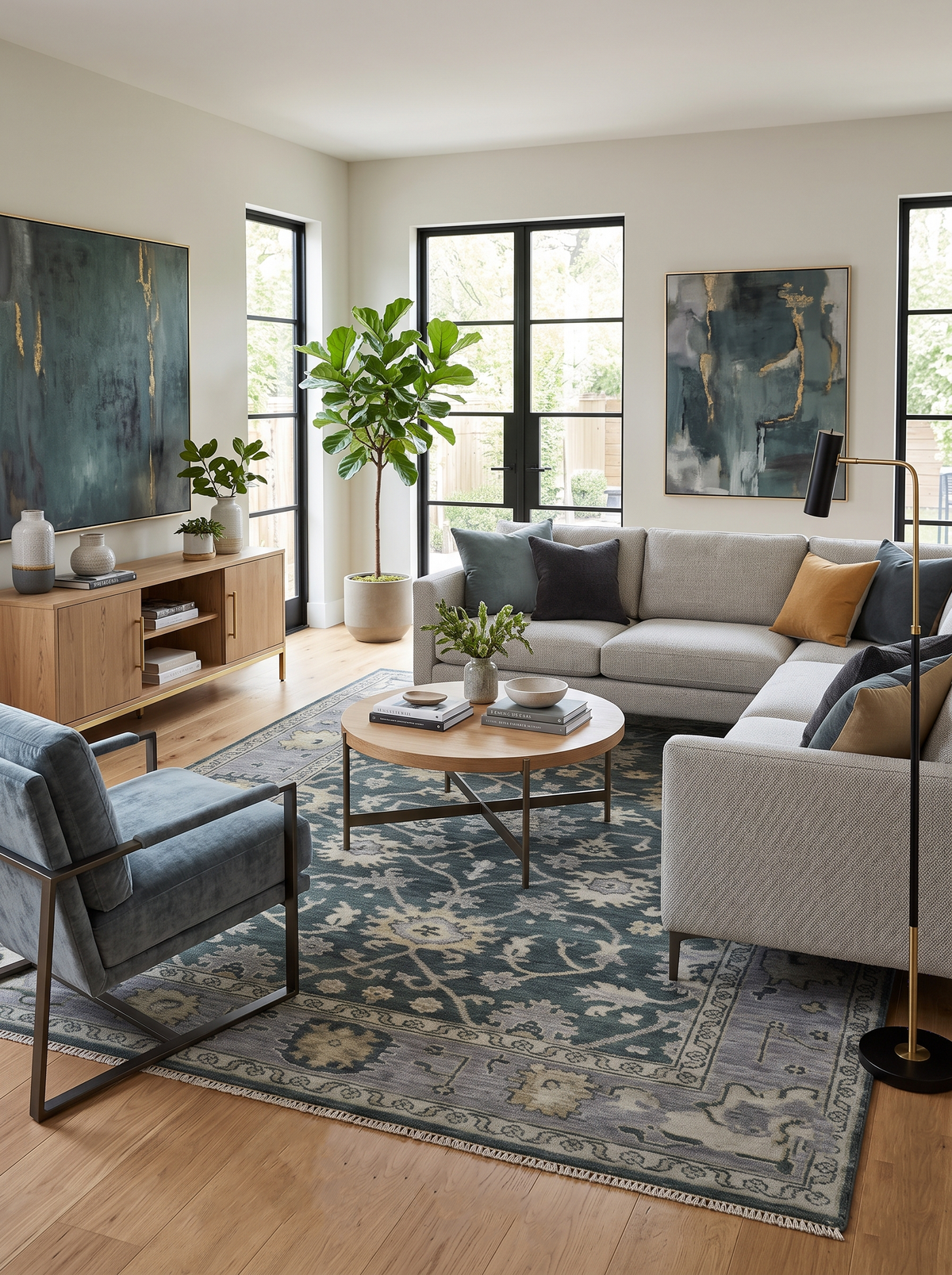 Hand Knotted Gray and Silver Traditional Antique Wool Area Rug, Living Room and Bedroom Rug