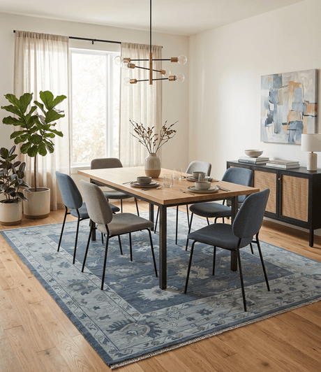 Hand Knotted Gray and Silver Traditional Multi Size Oushak Wool Rug