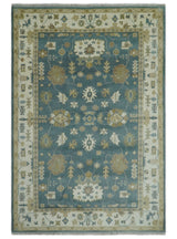 Hand Knotted Gray, Ivory and Beige Traditional Floral Custom Made wool rug