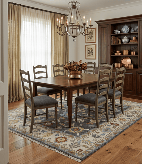 Hand Knotted Gray, Ivory and Olive Traditional Oushak Multi Size Wool Area Rug