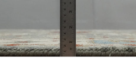 Hand Knotted Gray, Red and Beige Traditional Vintage Style Custom Made Wool Area Rug