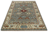 Hand Knotted Gray, Red and Beige Traditional Vintage Style Custom Made Wool Area Rug