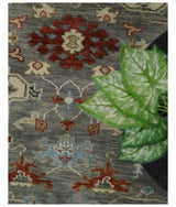 Hand Knotted Gray, Red and Beige Traditional Vintage Style Custom Made Wool Area Rug