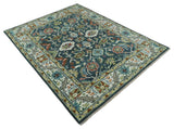 Hand Knotted Green and Ivory Traditional Oriental Oushak Custom Made Wool Area Rug