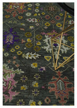 Hand Knotted Green And Ivory Traditional Oushak Custom Made Wool Area Rug