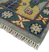 Hand knotted Green And Pink Traditional large design Custom Made wool Area Rug