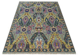 Hand knotted Green And Pink Traditional large design Custom Made wool Area Rug