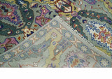 Hand knotted Green And Pink Traditional large design Custom Made wool Area Rug