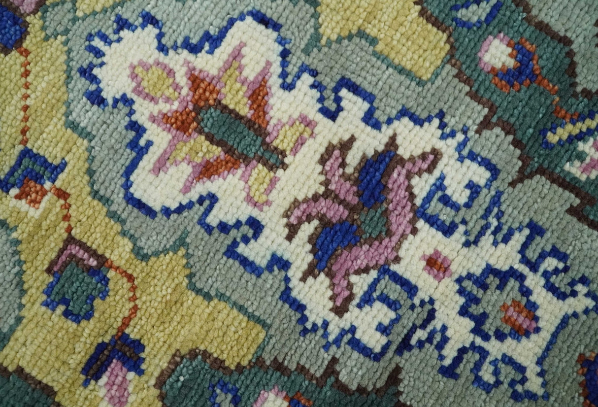 Hand knotted Green And Pink Traditional large design Custom Made wool Area Rug