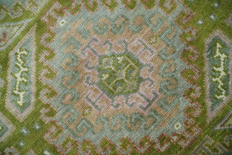 Hand Knotted Green, Ivory and Silver Oriental Traditional Multi Size Wool Area Rug