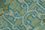 Hand Knotted Green, Olive and Teal Traditional Dragon Oushak Design 3x5 wool rug
