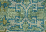 Hand Knotted Green, Olive and Teal Traditional Dragon Oushak Design 3x5 wool rug