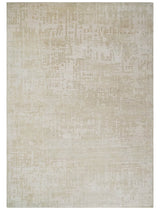 Hand Knotted Ivory and Beige Modern Contemporary Recycled Silk Area Rug