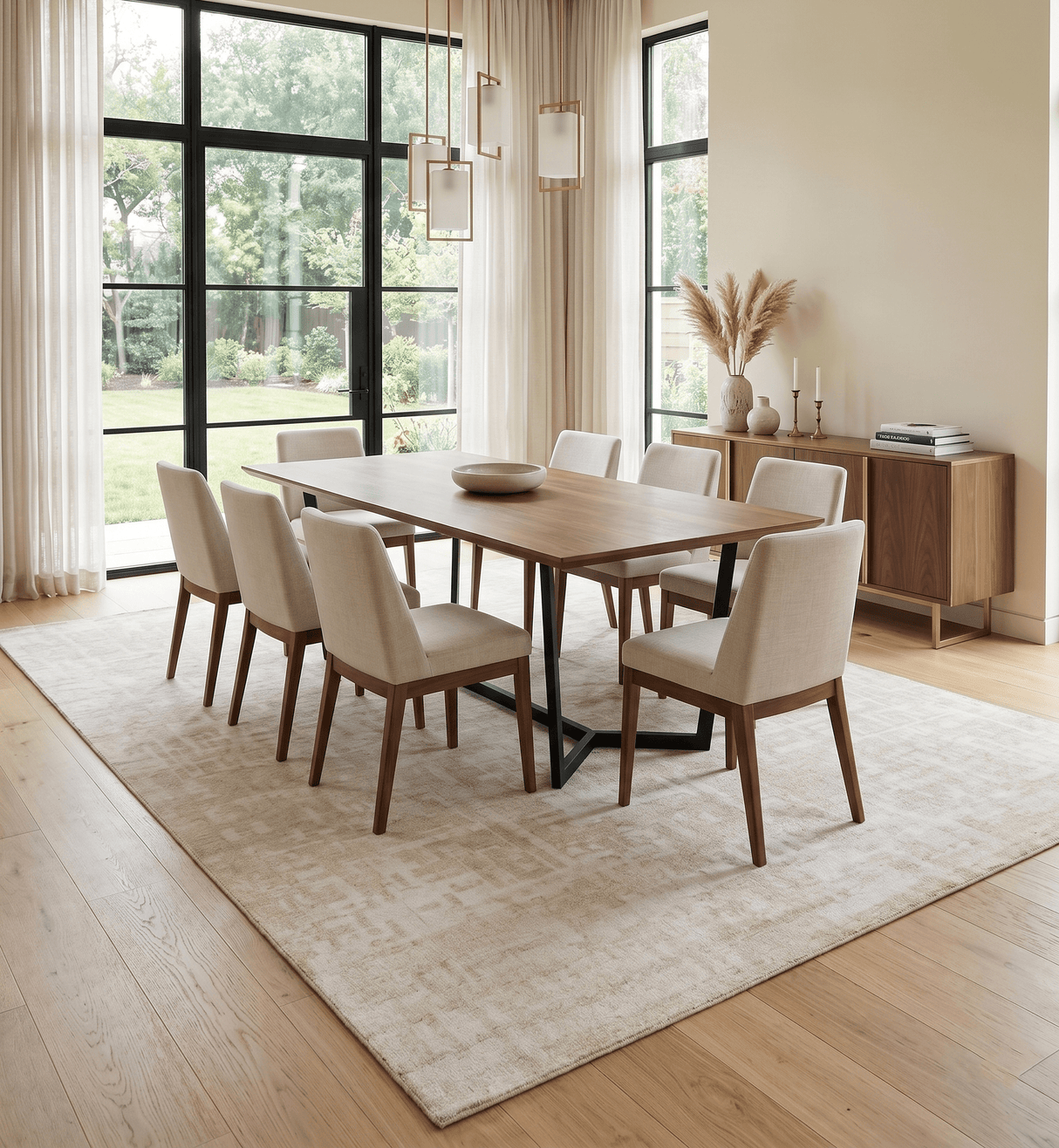Hand Knotted Ivory and Beige Modern Contemporary Recycled Silk Area Rug